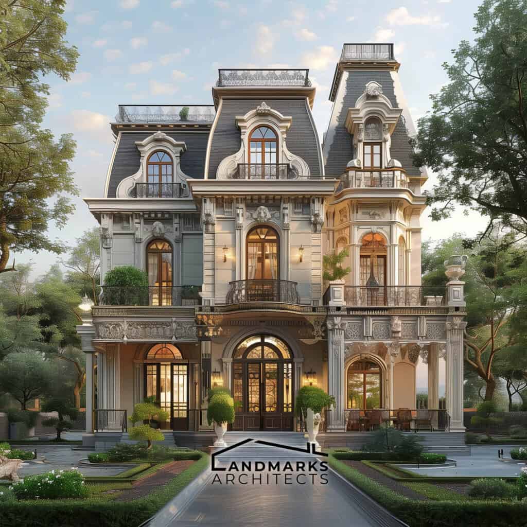 AI sleek Victorian-inspired building