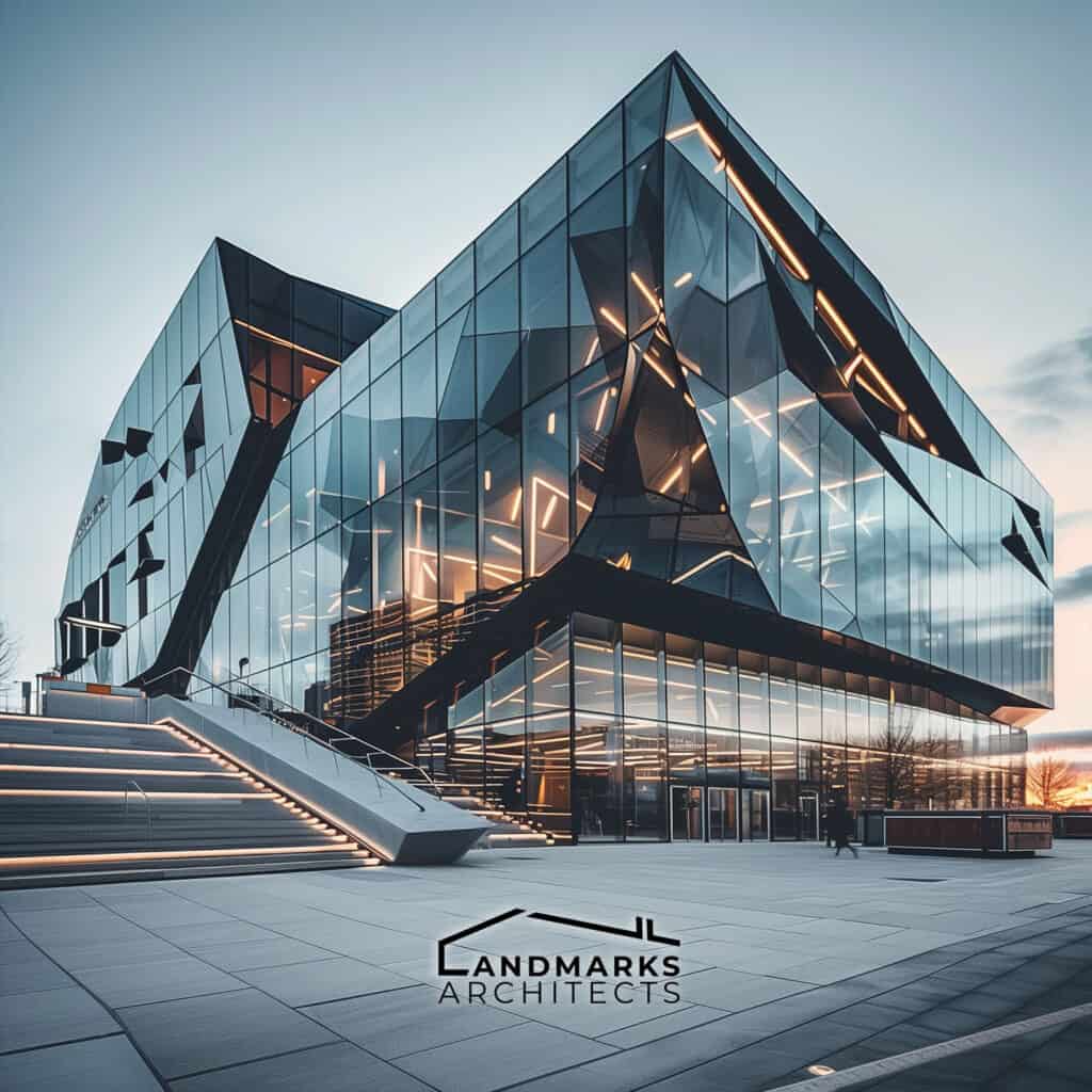 Contemporary commercial architecture AI photo