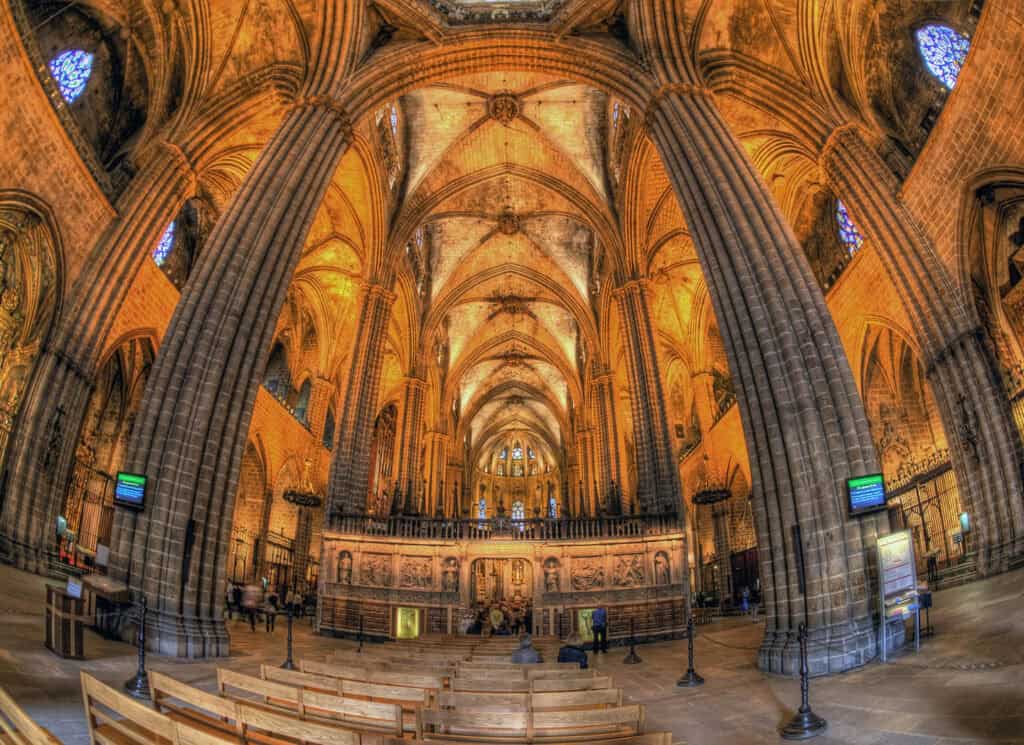 Interior of Barcelona Cathedral, Spain