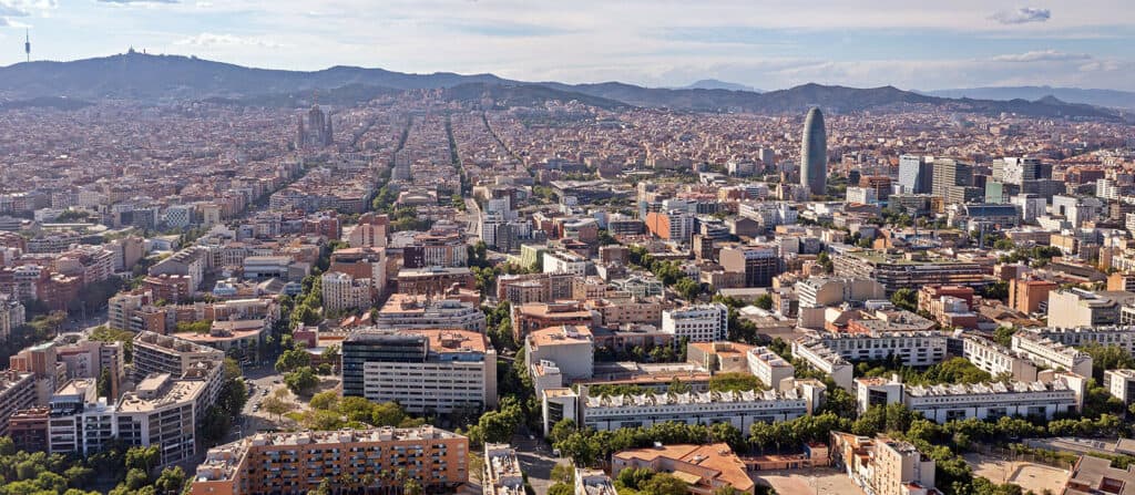 Aerial view of Barcelona, Spain