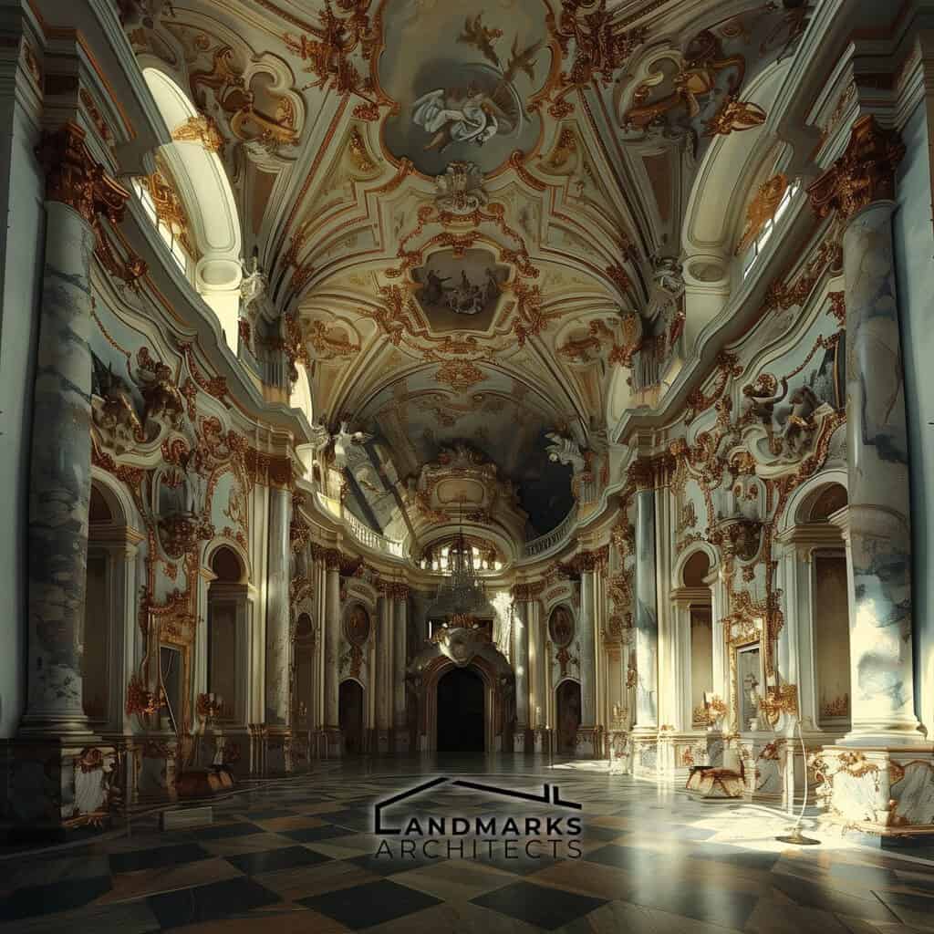 AI-inspired interior Baroque architecture