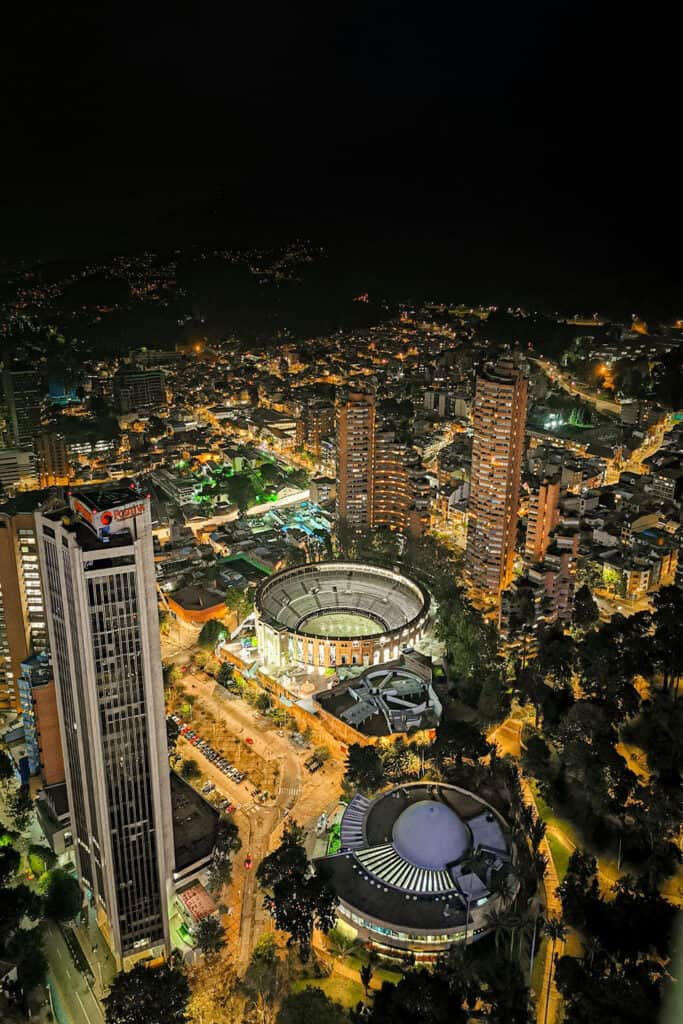 Bogotá cityscape at night, Colombia