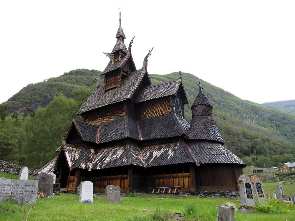 Borgund stave church, a medieval wooden church in Norway