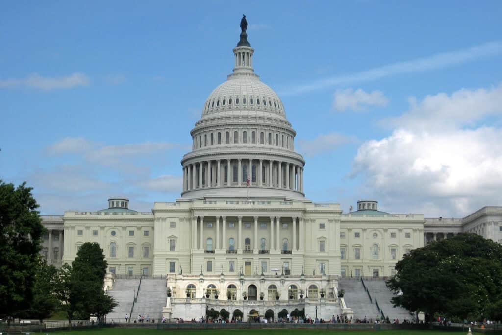 The U.S. Capitol, a neoclassical building in Washington, D.C.