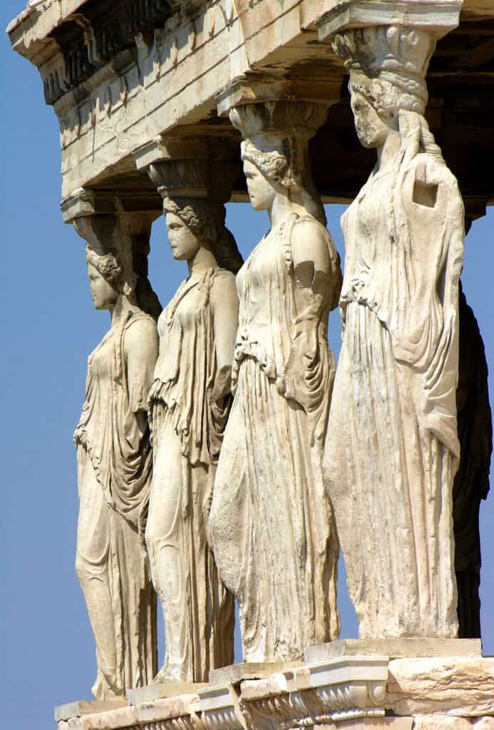 Caryatids in the Erechtheion, Athens, Greece