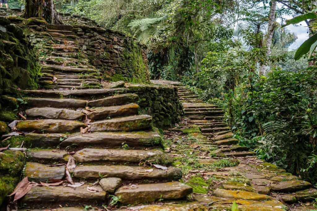 Ancient ruins of Ciudad Perdida in Colombian jungle