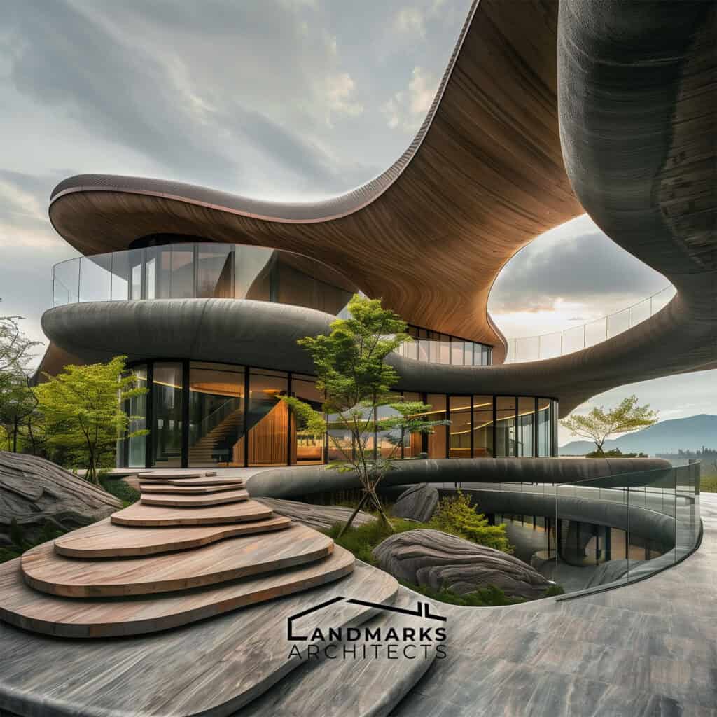 Modern organic architecture AI-generated photo