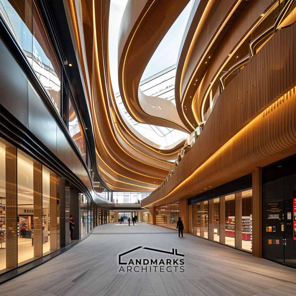 Iconic cultural spaces in modern commercial architecture, photo AI