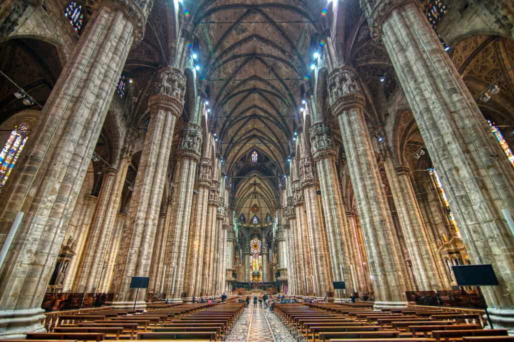 Interior of Milan Cathedral (Duomo di Milano), Milan, Italy