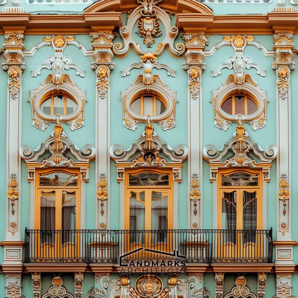 Expressive Modern Baroque architecture with AI influence