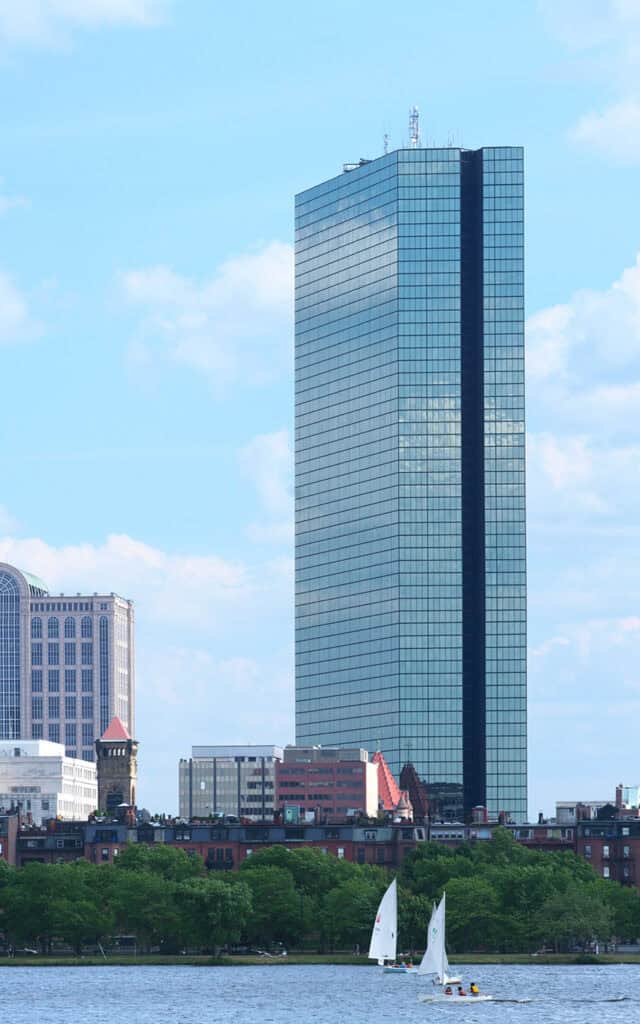 John Hancock Tower, a modern skyscraper in Boston