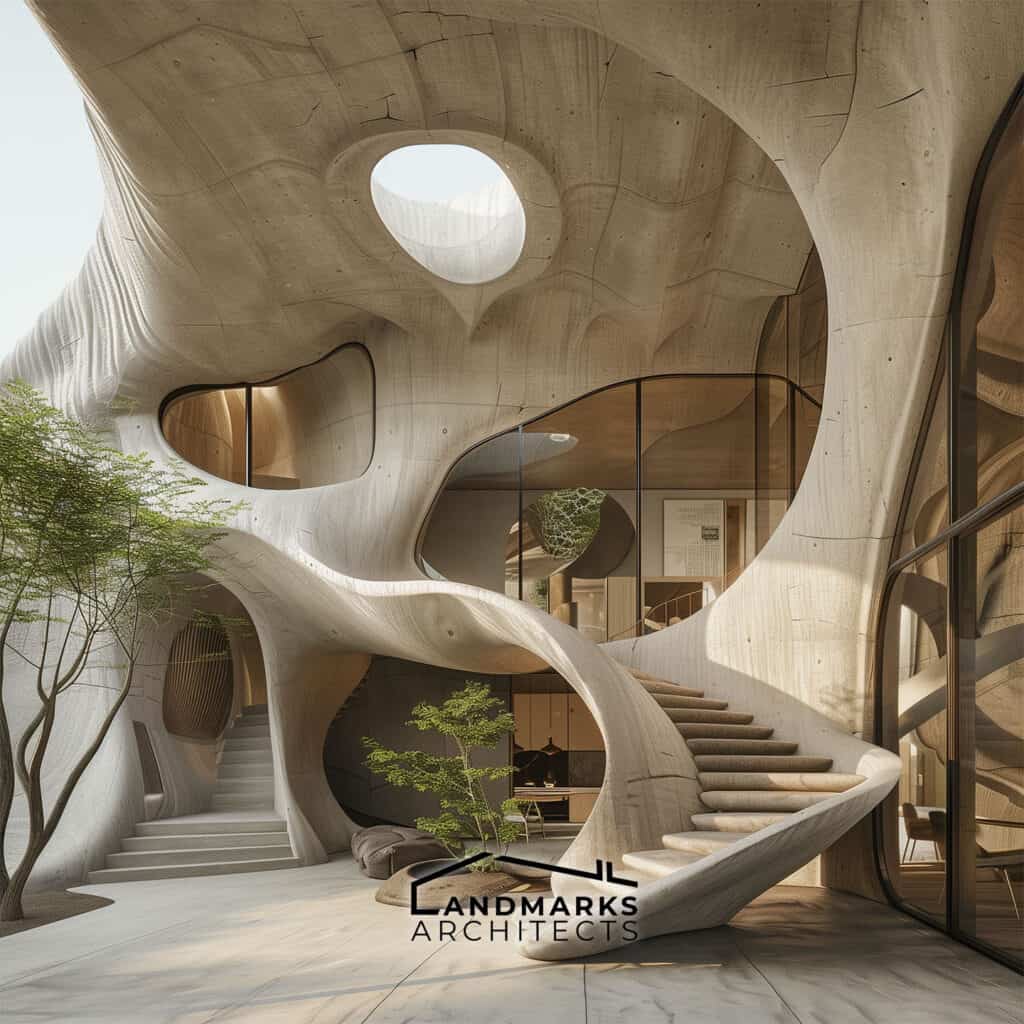 Natural harmony in Modern Organic Architecture, photo AI