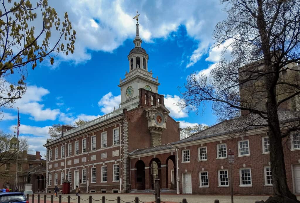 Independence Hall, a historic building in Philadelphia