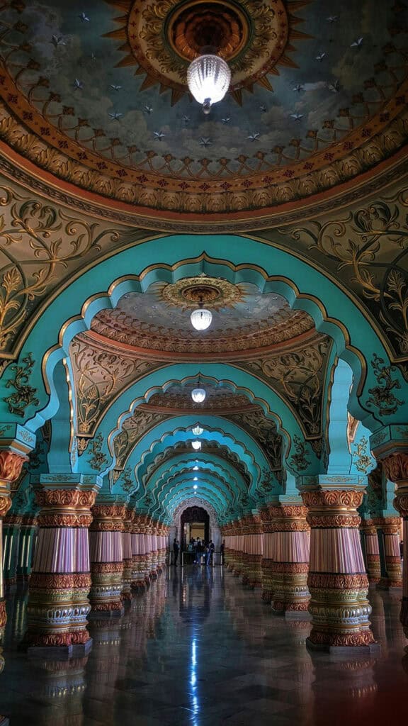 Interior design of Mysore Palace, Karnataka, India