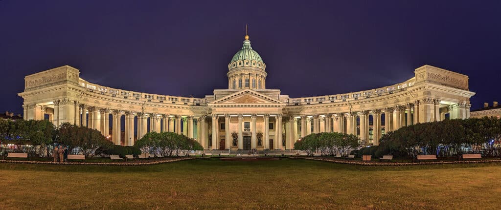 Kazan Cathedral exterior Saint Petersburg