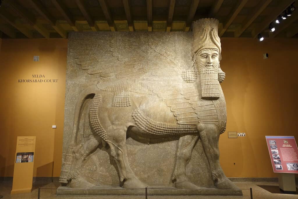 Lamassu from the Palace of Sargon II, displayed at the University of Chicago Museum