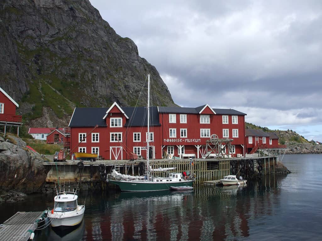 Naust on the Lofoten Islands, a traditional Viking boat house.