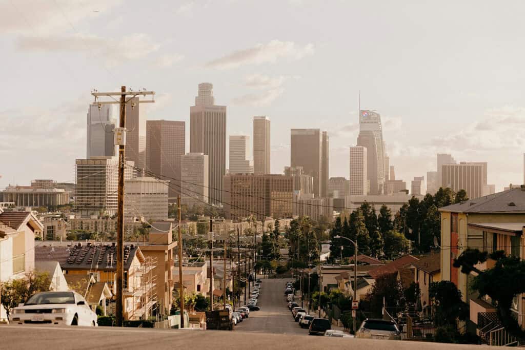 Los Angeles, California skyline and cityscape