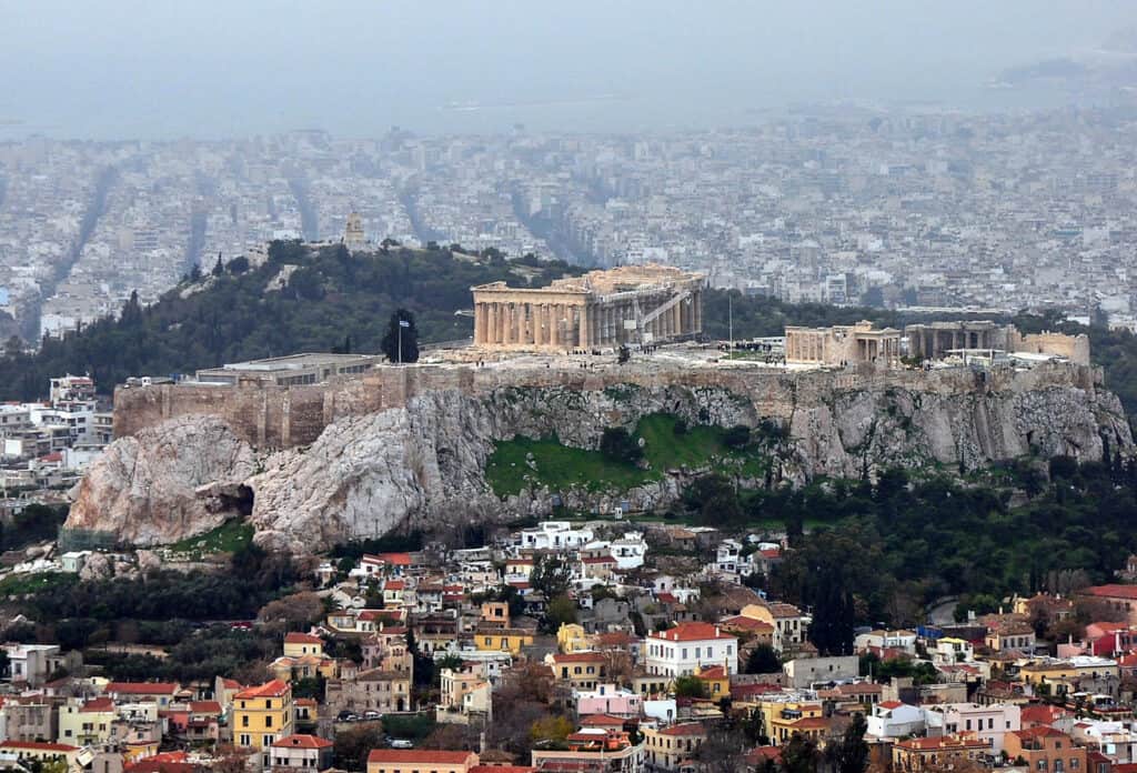 View of the Acropolis from Mount Lycabettus, Athens