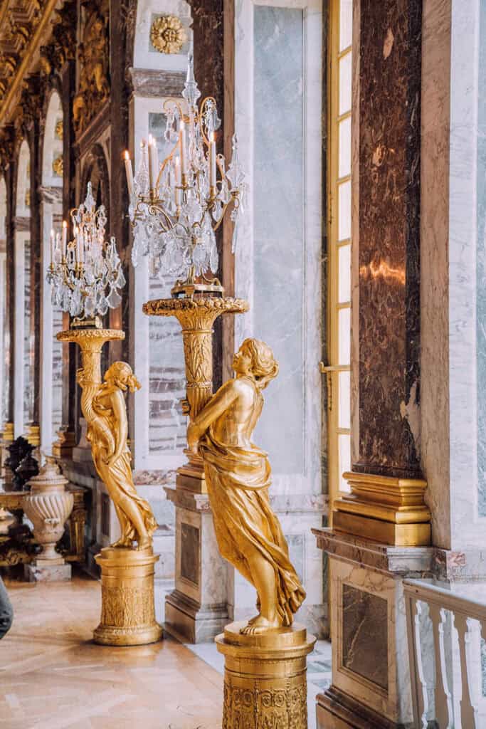 Detailed interior of the Palace of Versailles, France