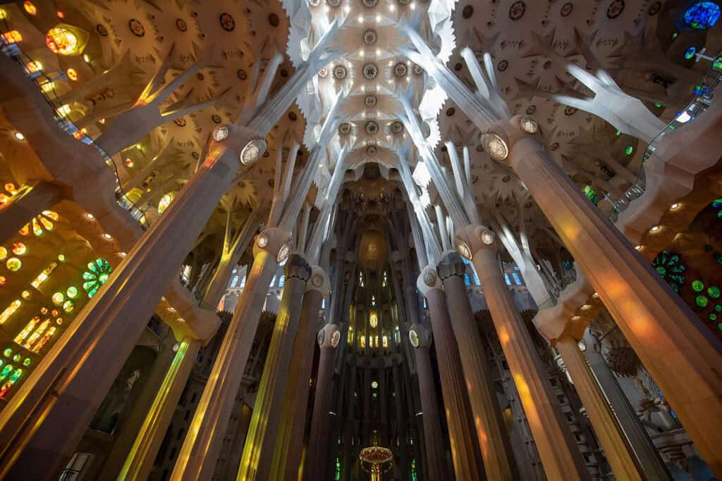 Sagrada Familia interior Barcelona modern organic architecture