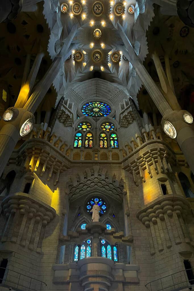 Ornamented Interior of Sagrada Família, Barcelona