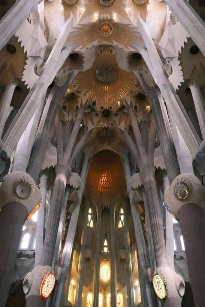 Decorative Interior of Sagrada Família, Barcelona"