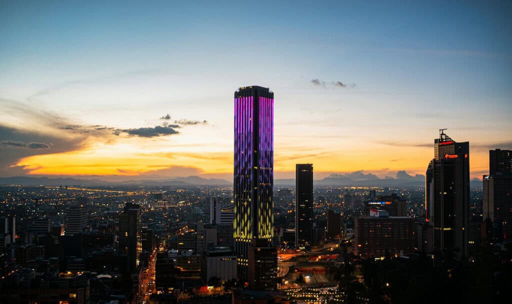 Bogotá, Colombia at sunset