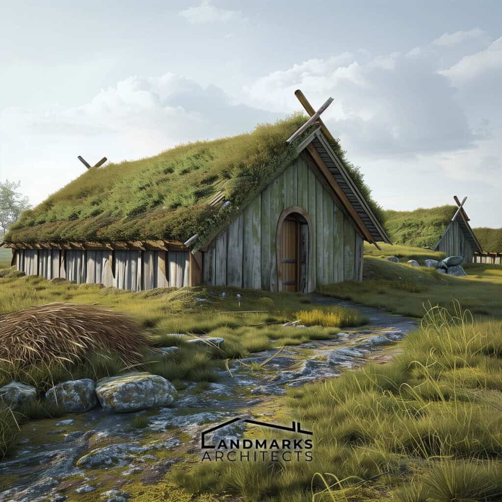 Viking sustainable building practices, photo AI