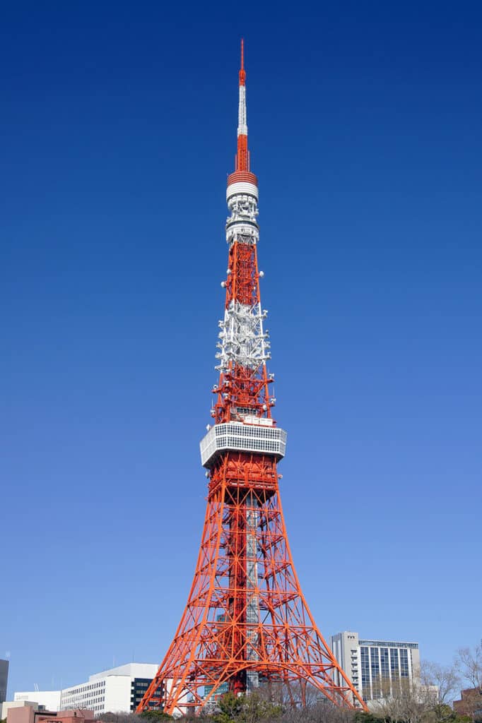 Tokyo Tower towering over Tokyo skyline