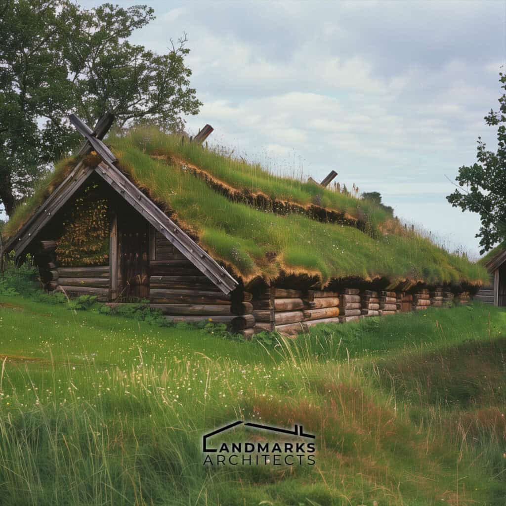 Viking turf roofing technique, photo AI