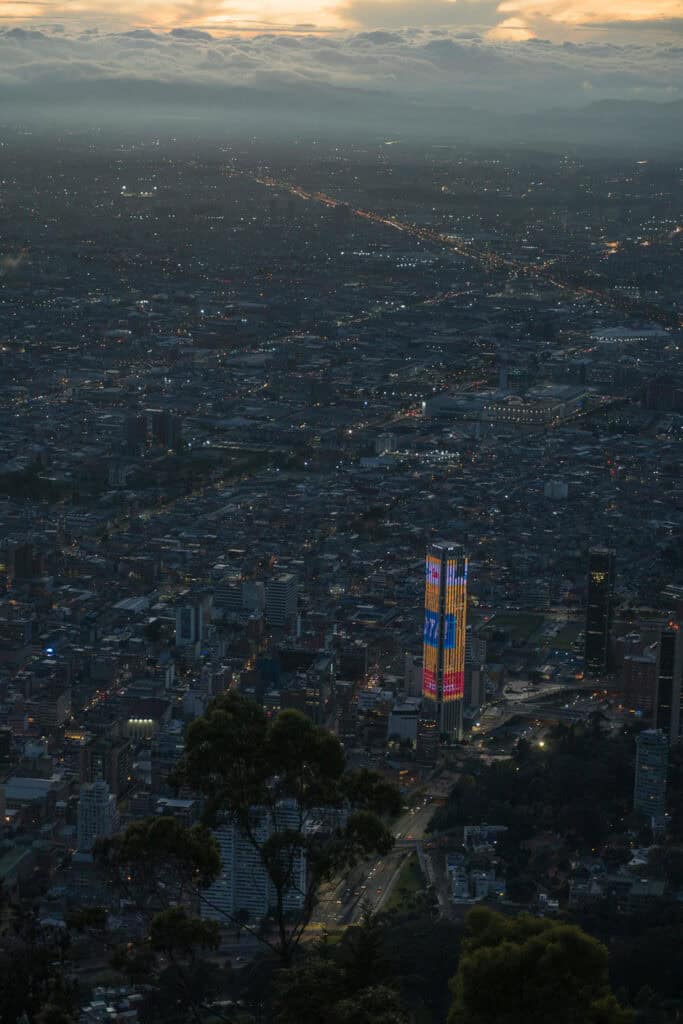 Night view of Bogotá, Colombia