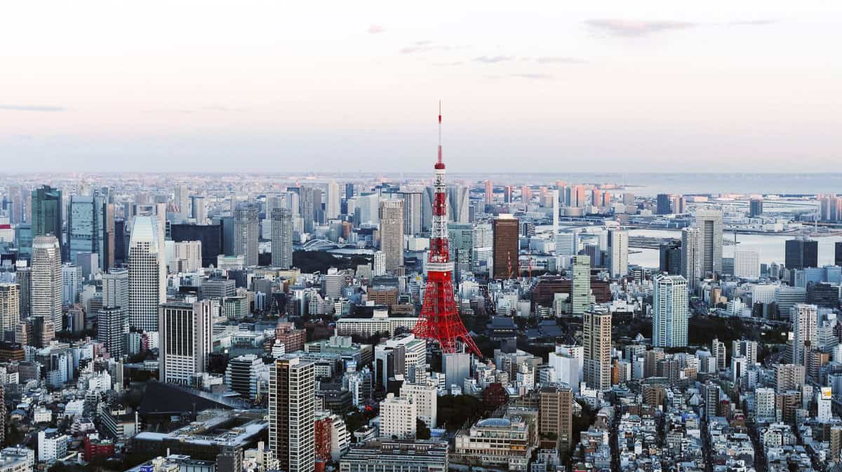 Tokyo skyline with prominent landmarks