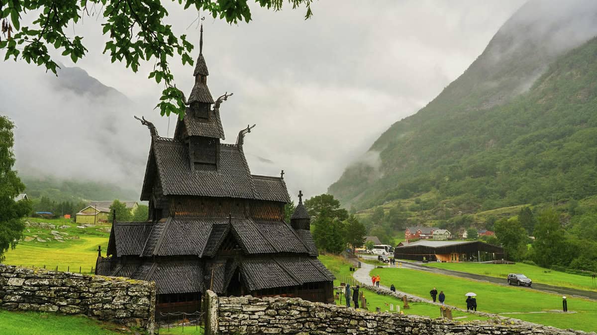 Borgund Stave Church, an ancient wooden church in Norway