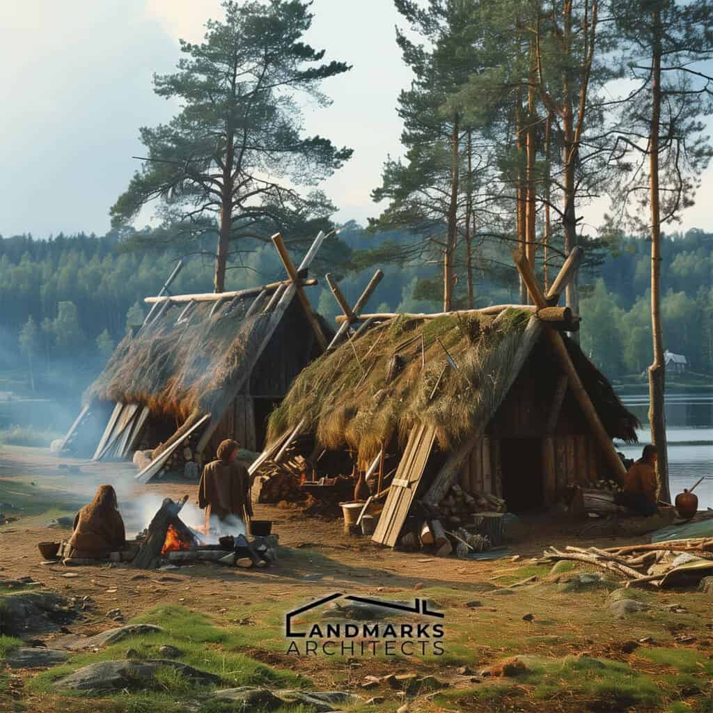 Viking longhouse design and features, photo AI