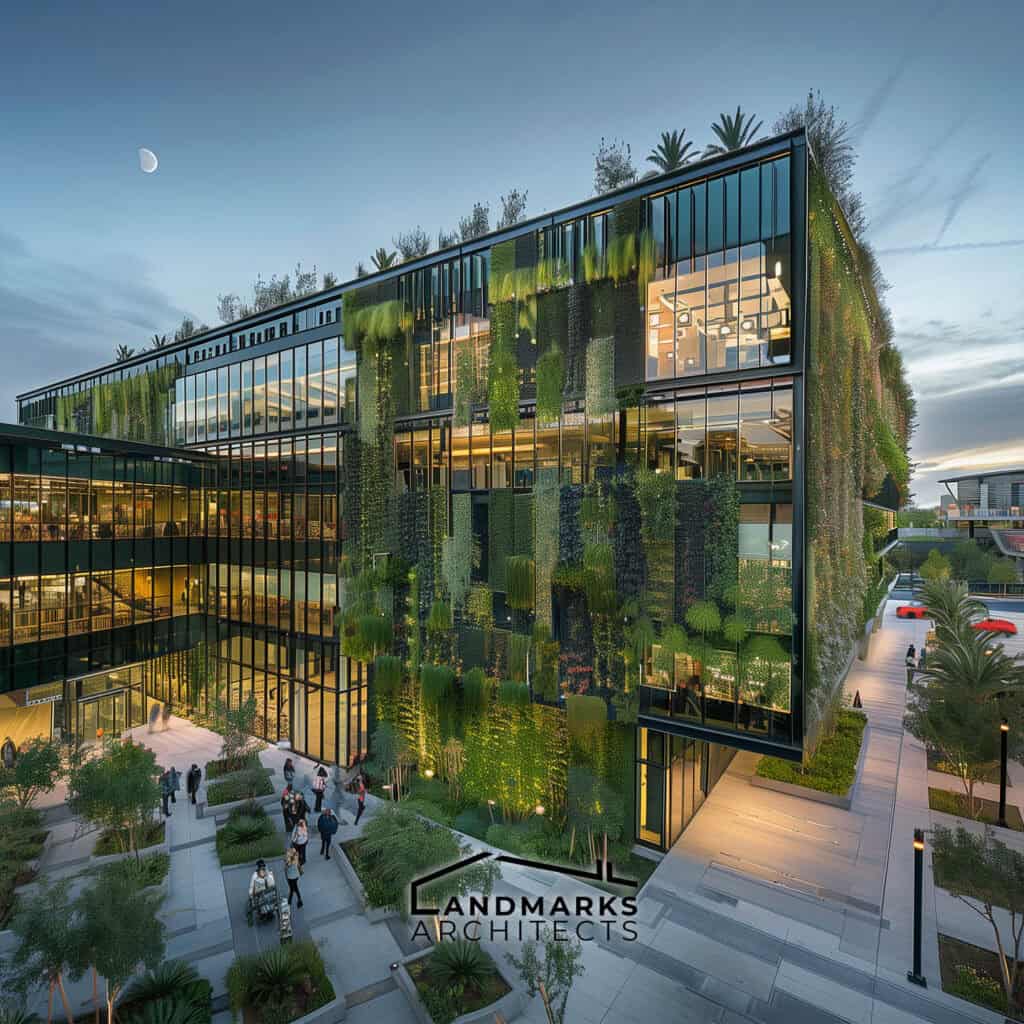 Sustainable mixed-use buildings, photo AI