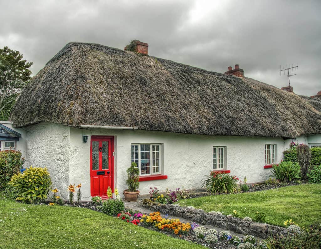 Adare Village, known for its charming thatched cottages.