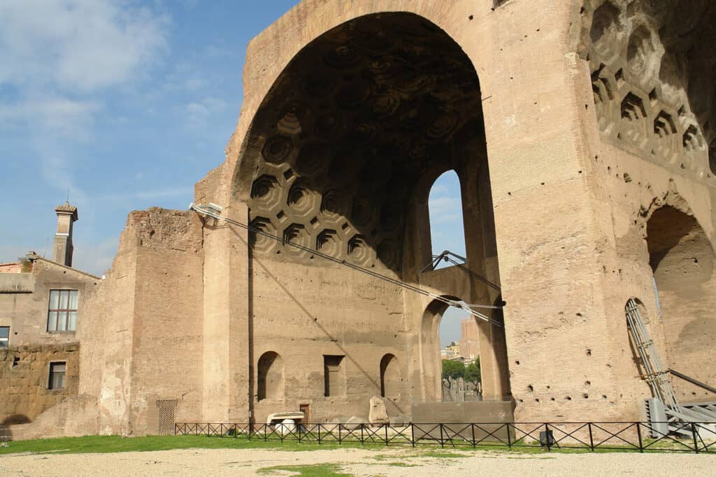 The Basilica of Maxentius, an ancient Roman building in Rome