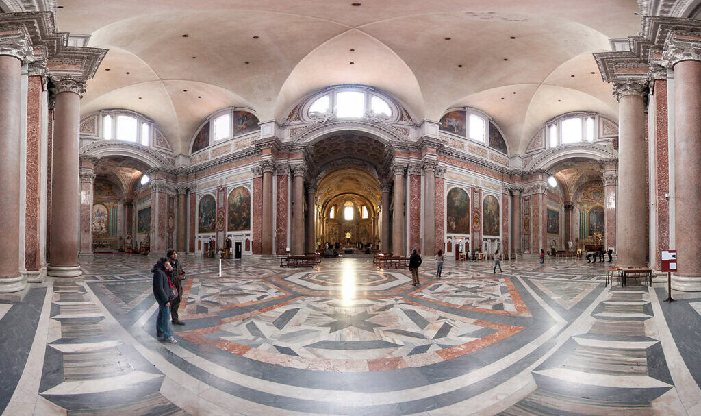 Interior of the Baths of Diocletian, featuring the expansive dome