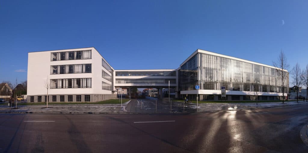 The Bauhaus building, a pioneering modernist architecture in Dessau, Germany.