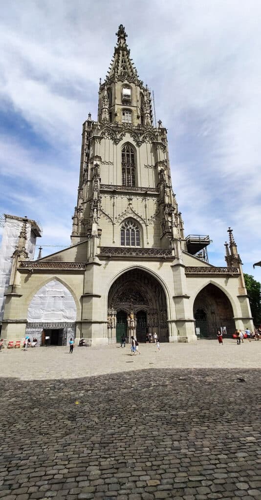 Bern Minster, a historic Gothic cathedral in Bern, Switzerland.