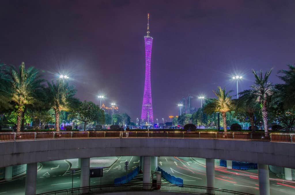 Canton Tower, a striking observation tower in Guangzhou, China