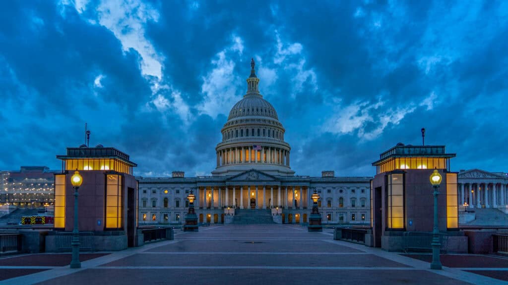 The United States Capitol Building, a neoclassical architectural icon in Washington, D.C.