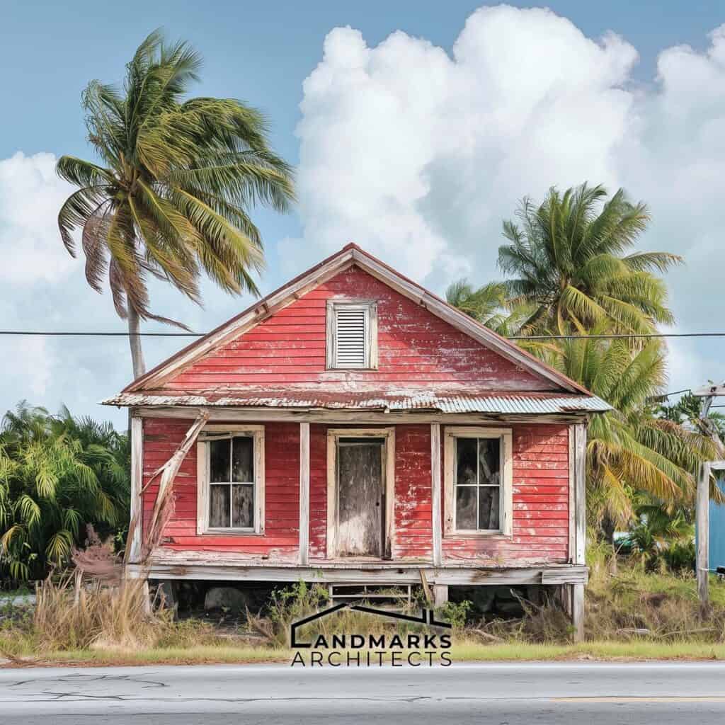 Bahamian conservation restores colonial houses, preserving traditional features.