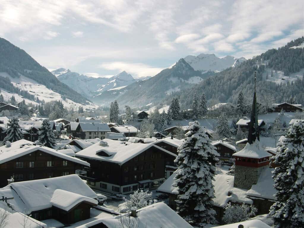 Chalet at Gstaad, a picturesque mountain resort in Switzerland.