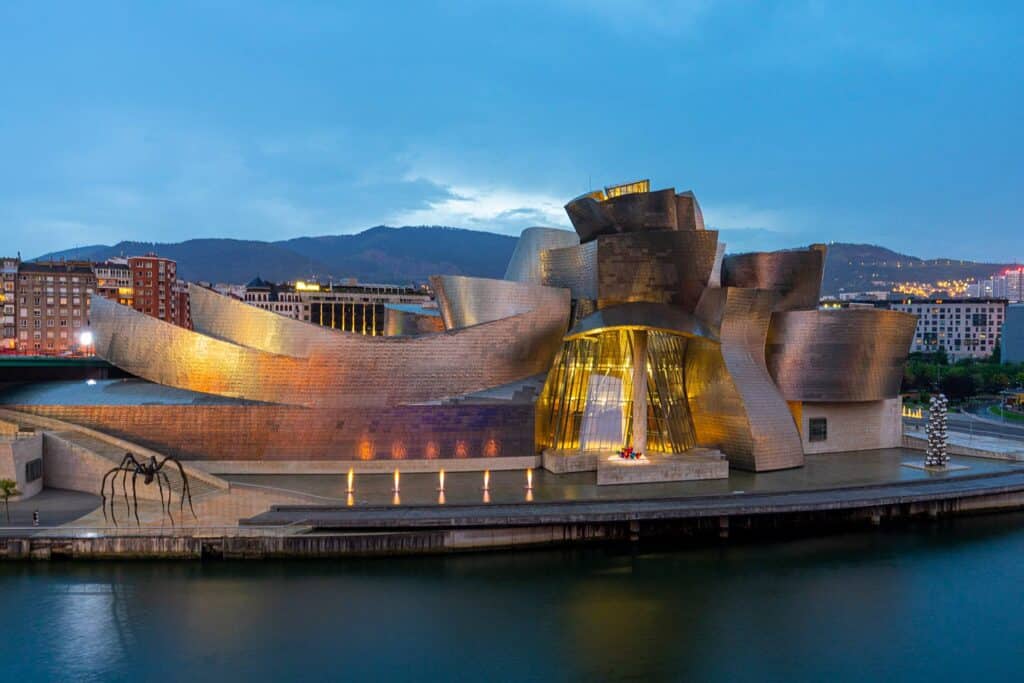 Guggenheim Museum Bilbao, a contemporary art museum in Bilbao, Spain.