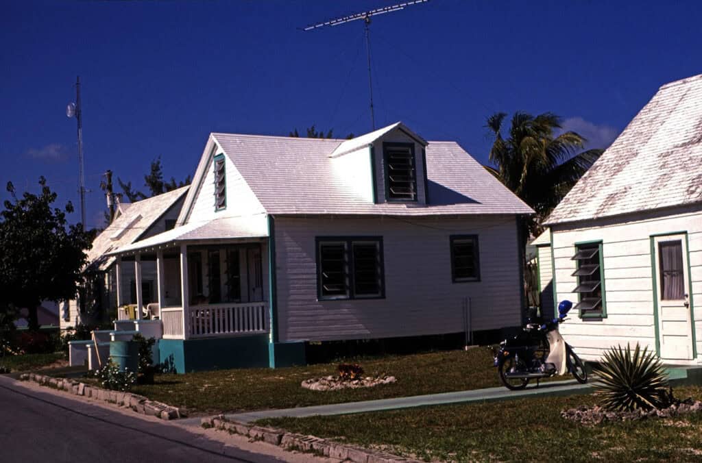 Colonial houses on Harbour Island, Bahamas.