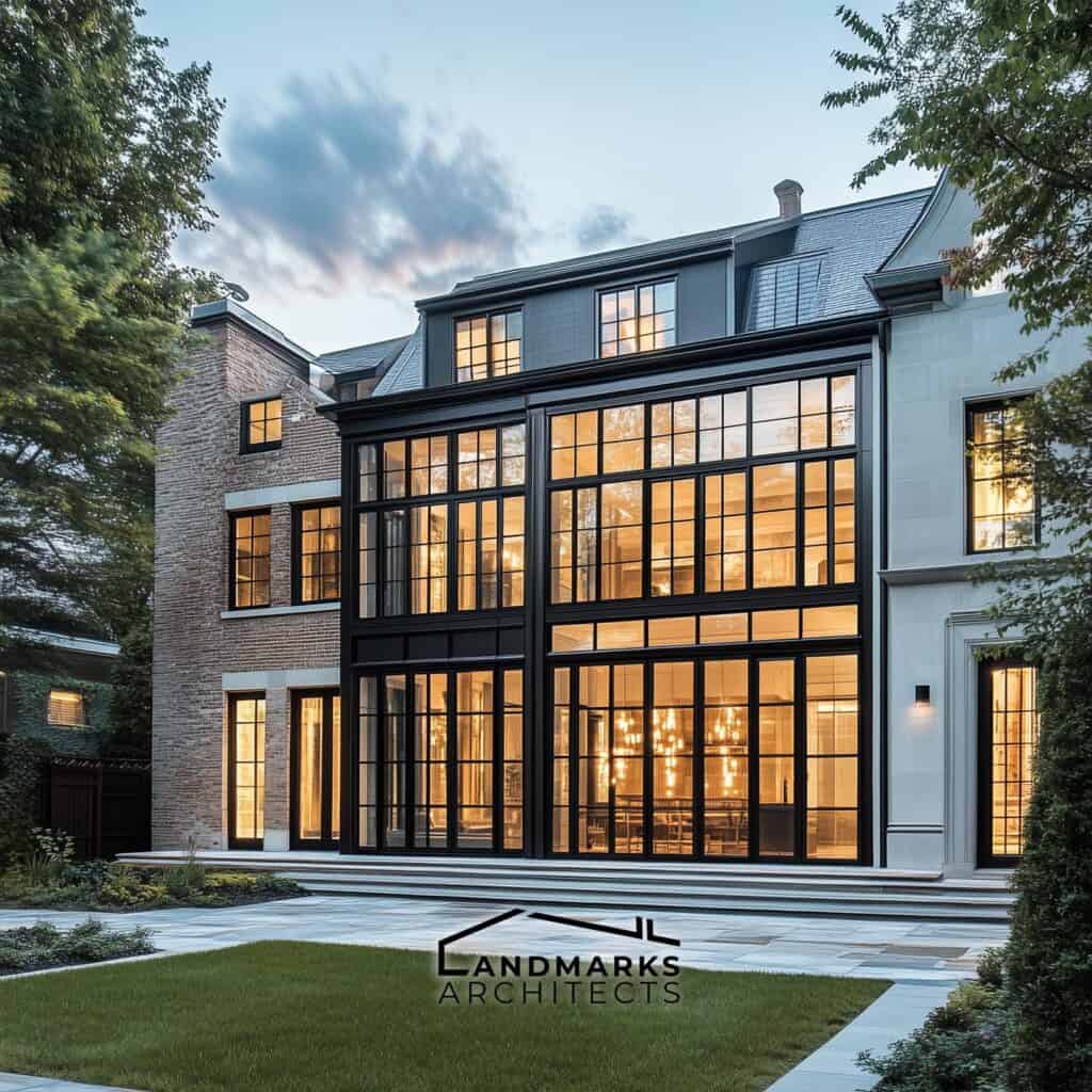 Modern Georgian homes feature large windows for light and elegance