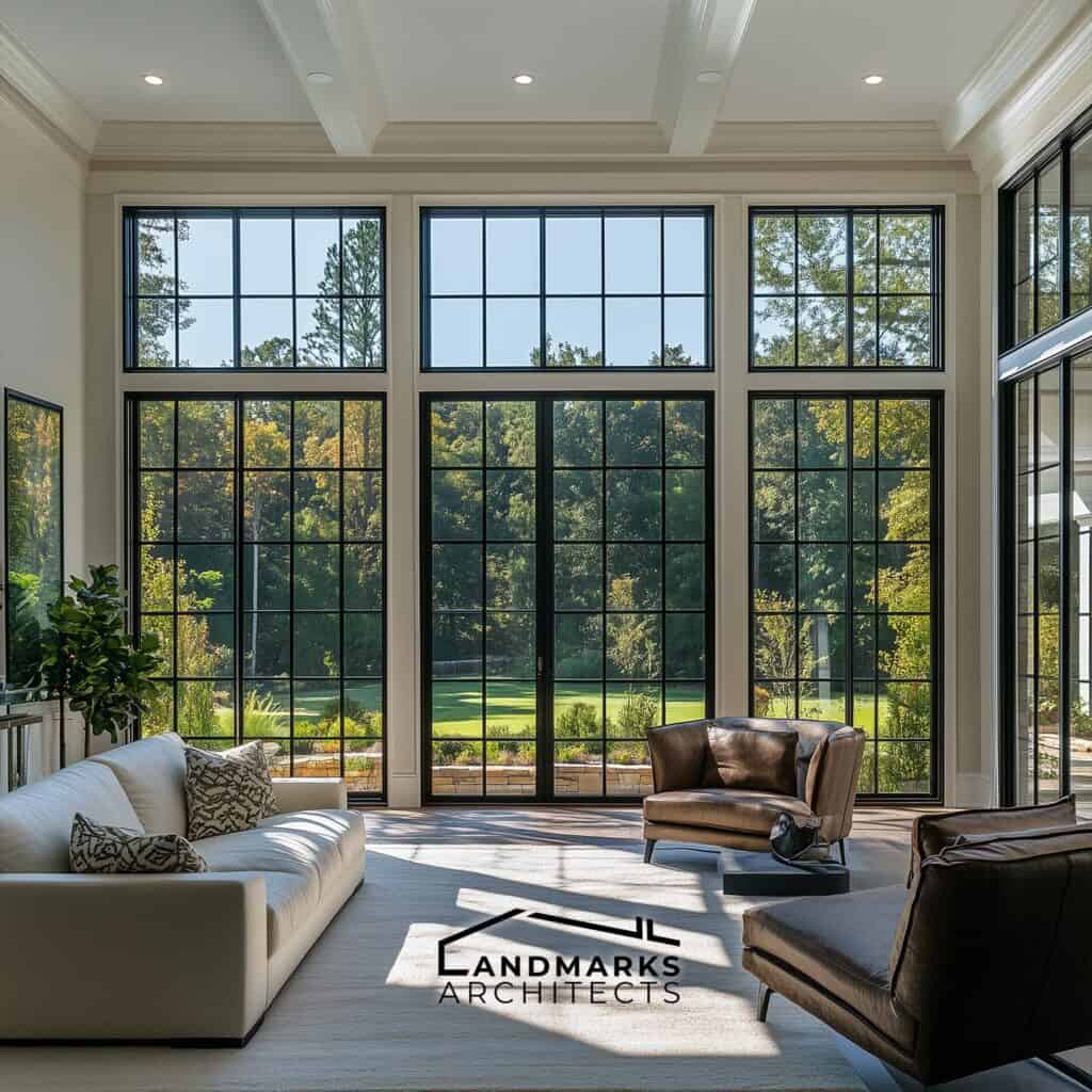 Modern Georgian homes use large windows for natural light and style.