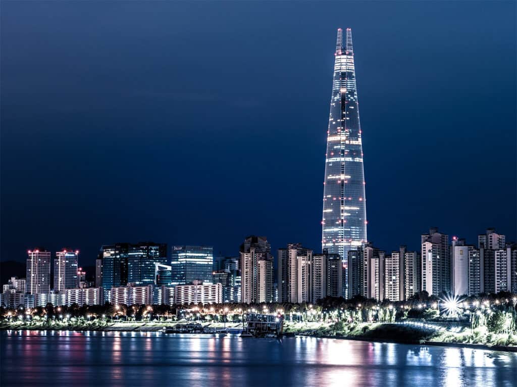 Lotte World Tower, a prominent skyscraper in Seoul, South Korea